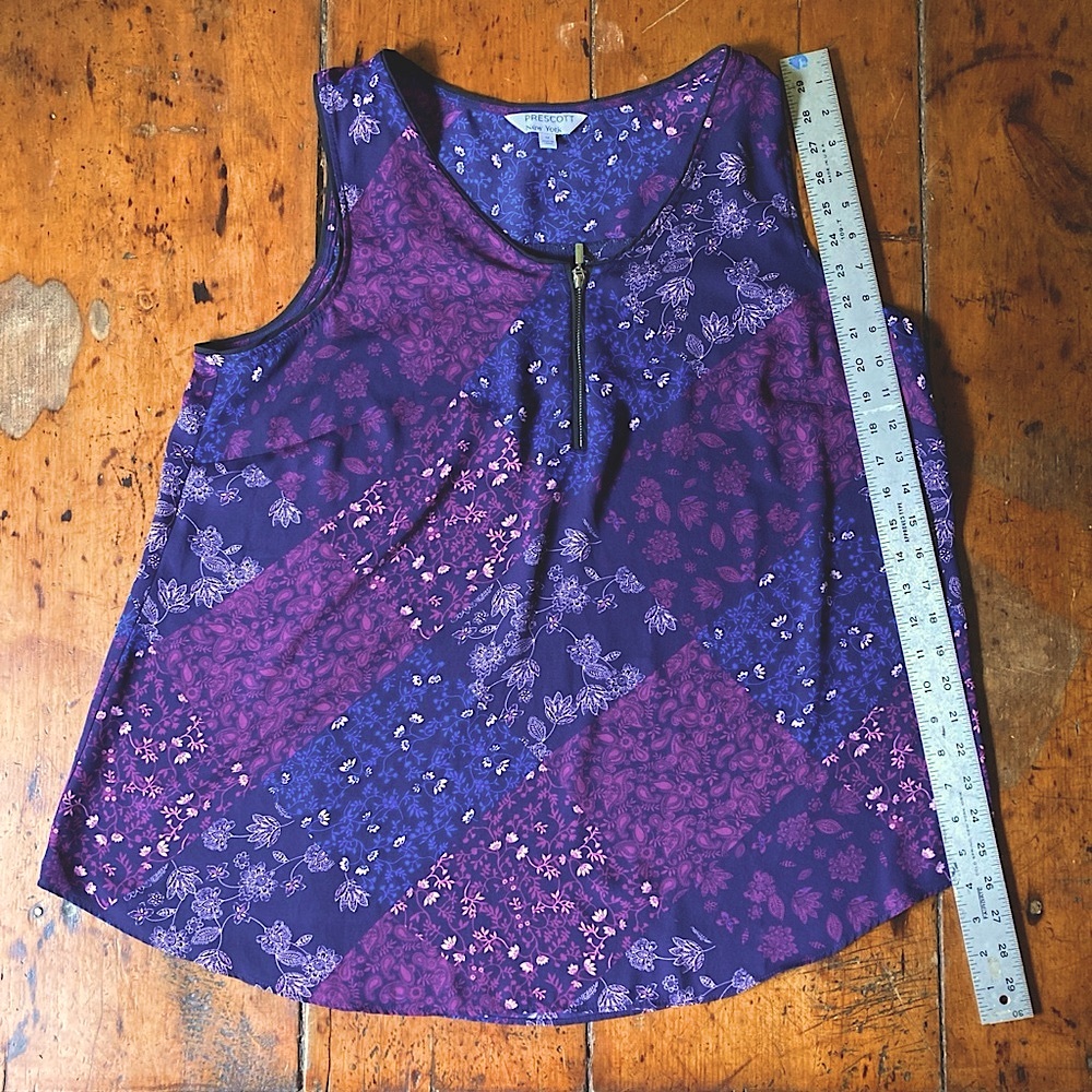 Prescott New York Blue & Purple Sleeveless Top Sz:1X
